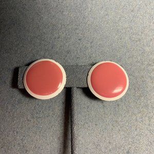 Clip On Earrings Barbie As Is Dusty Rose Pink White Enamel Retro Soft Girl